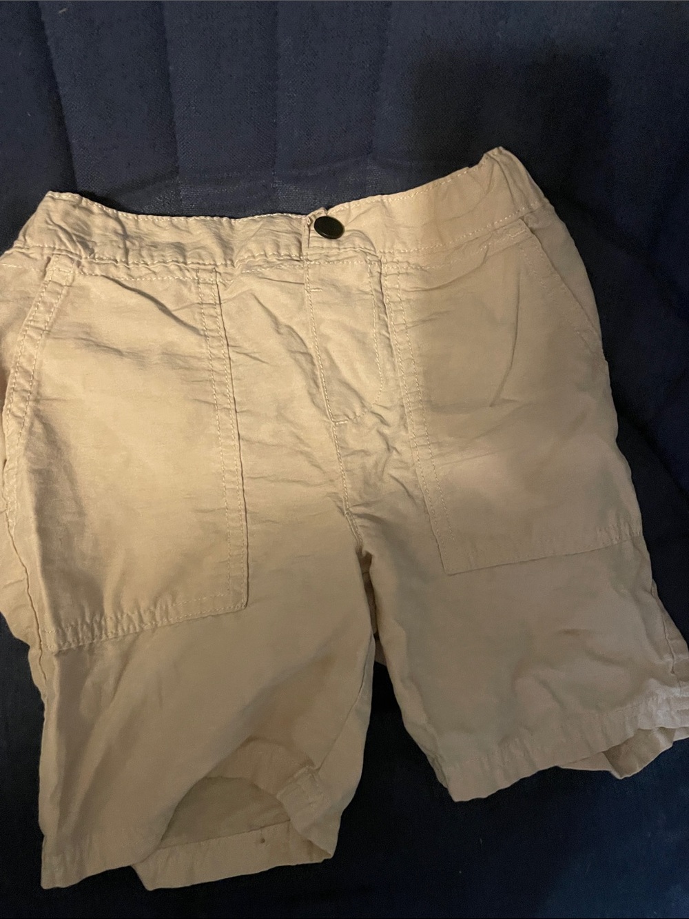 Kids Casual Cream Utility Shorts